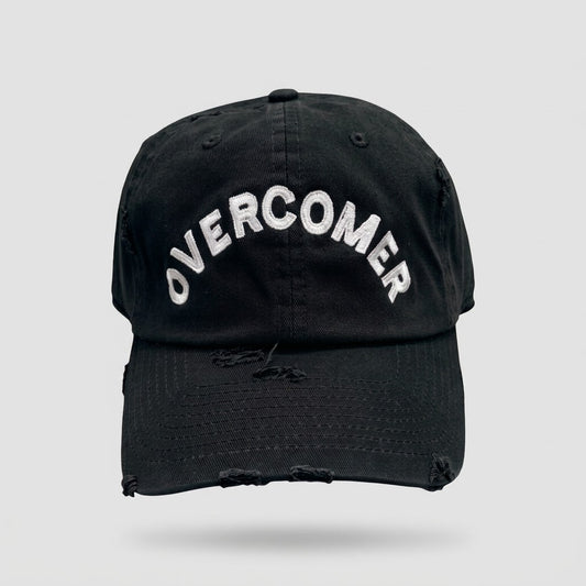 Overcomer distressed Navy Blue Dad cap