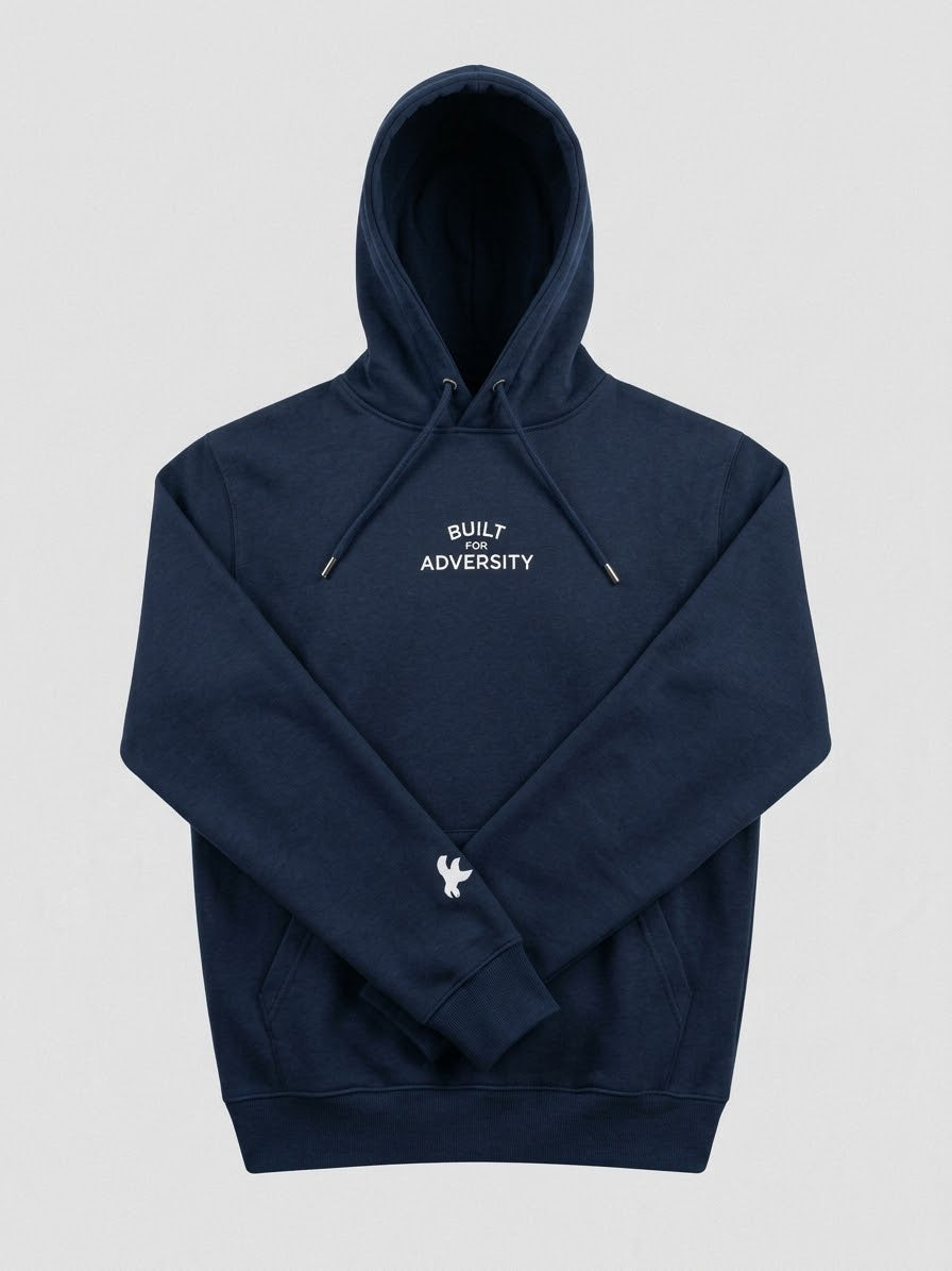 Heavyweight Built for Adversity Navy-blue Hoodie