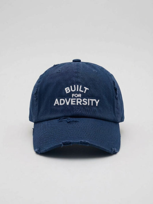Built for Adversity distressed Navy Blue Dad Cap
