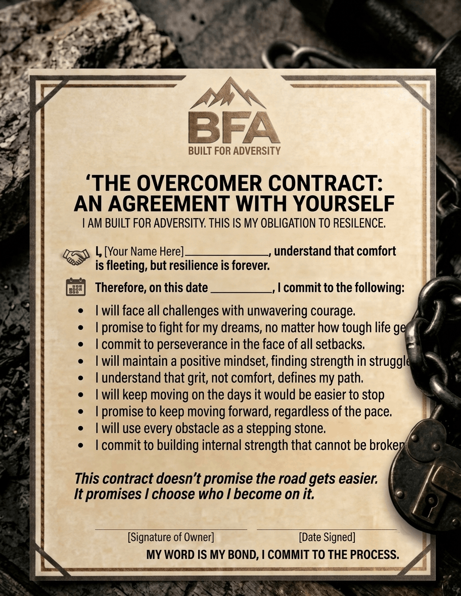 overcomer contract for builtforadversity