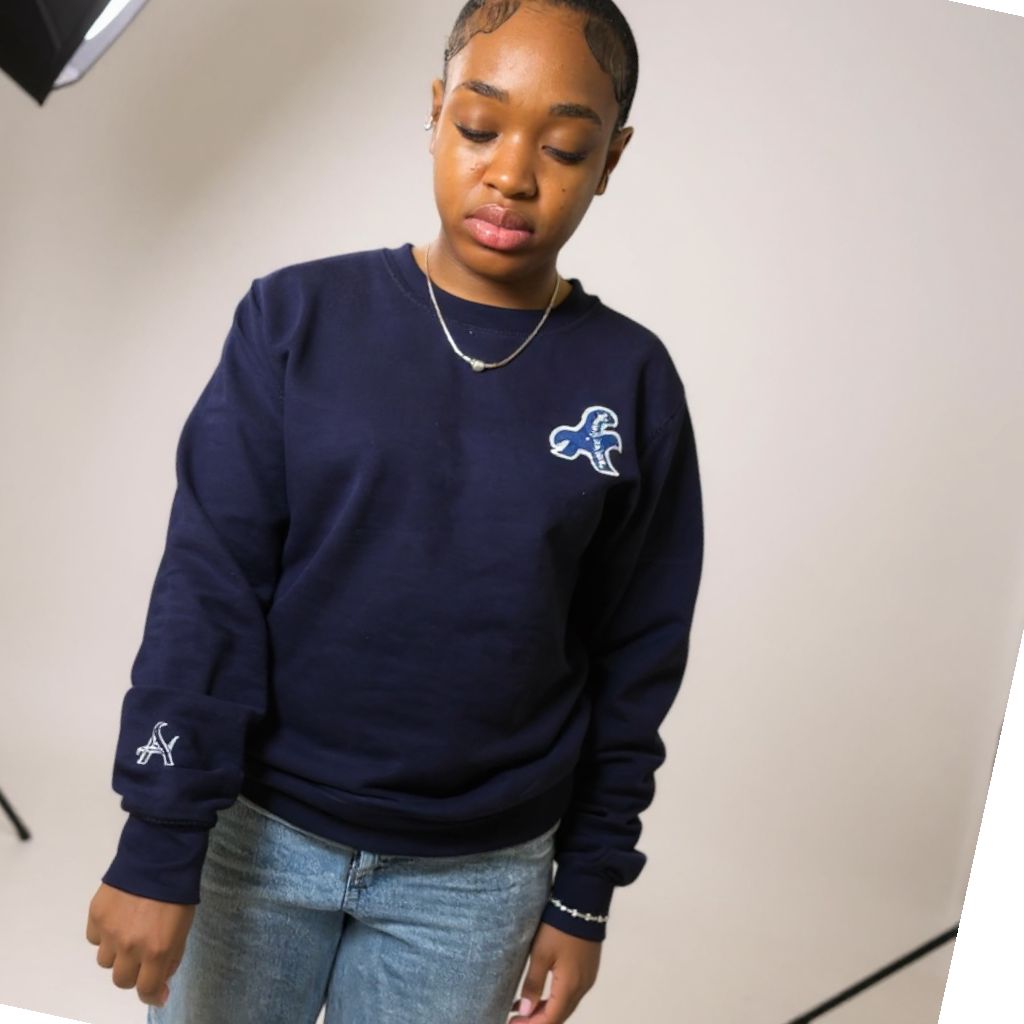 Navy Blue on Blue Crewneck