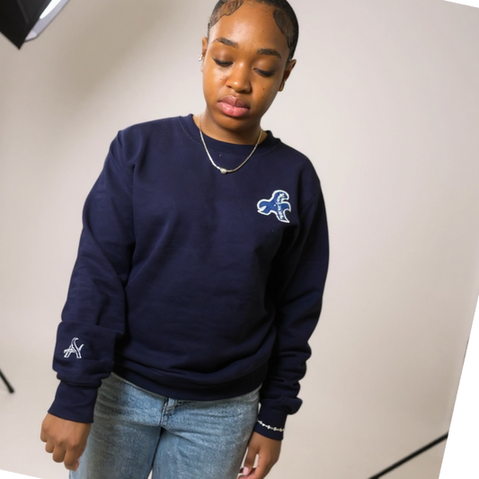 Navy Blue on Blue Crewneck