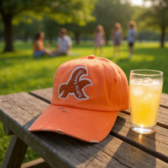 Orange Distressed Cap